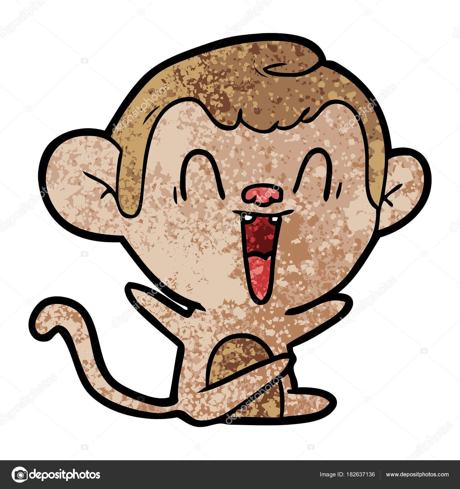 Ilustração Vetorial Desenho Animado Rindo Macaco imagem vetorial de  lineartestpilot© 182637136